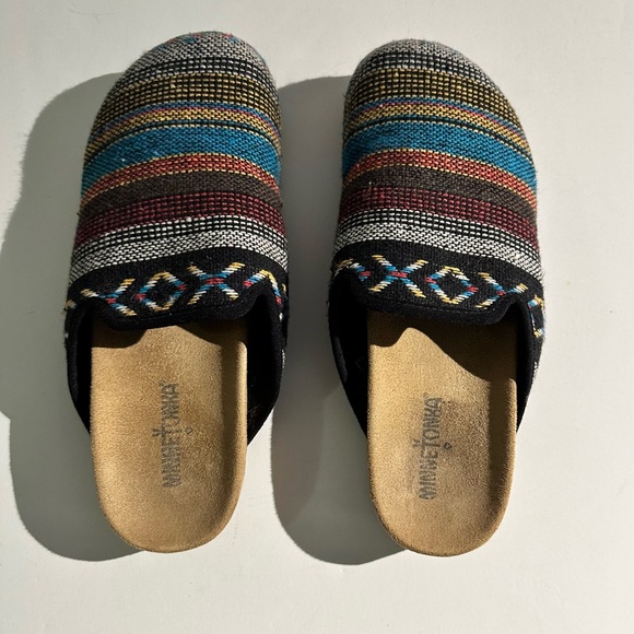 Striped Slide On Mule Clog Shoes / Hard Sole Slippers - Picture 3 of 12